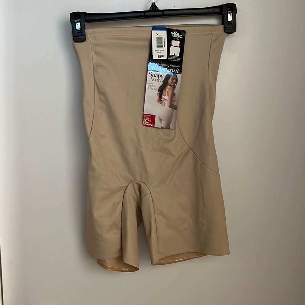 Miracle suit shape away hi waist thigh slimmer extra firm control in nude nwt